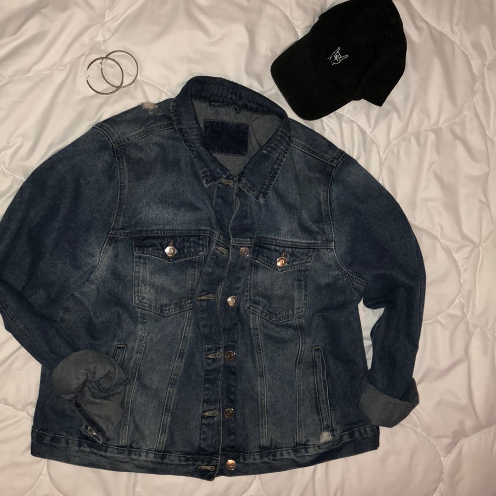 forever 21 over sized jean jacket